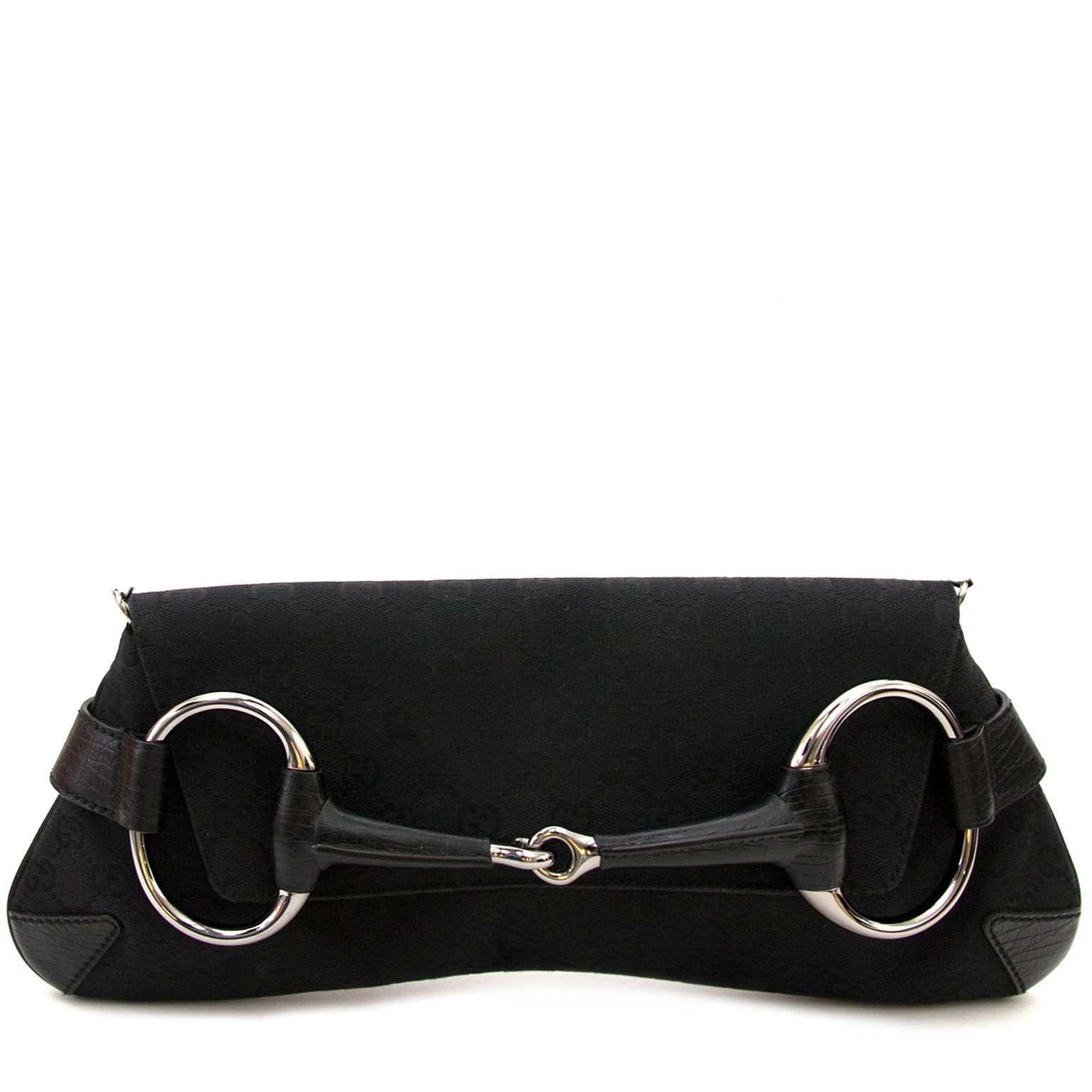 koop tweedehands Gucci Black Monogram Horsebit Bag bij labellov en betaal veilig online