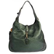 koop Gucci Green Metallic Calfskin Medium Jackie Shoulderbag bij labellov antwerpen