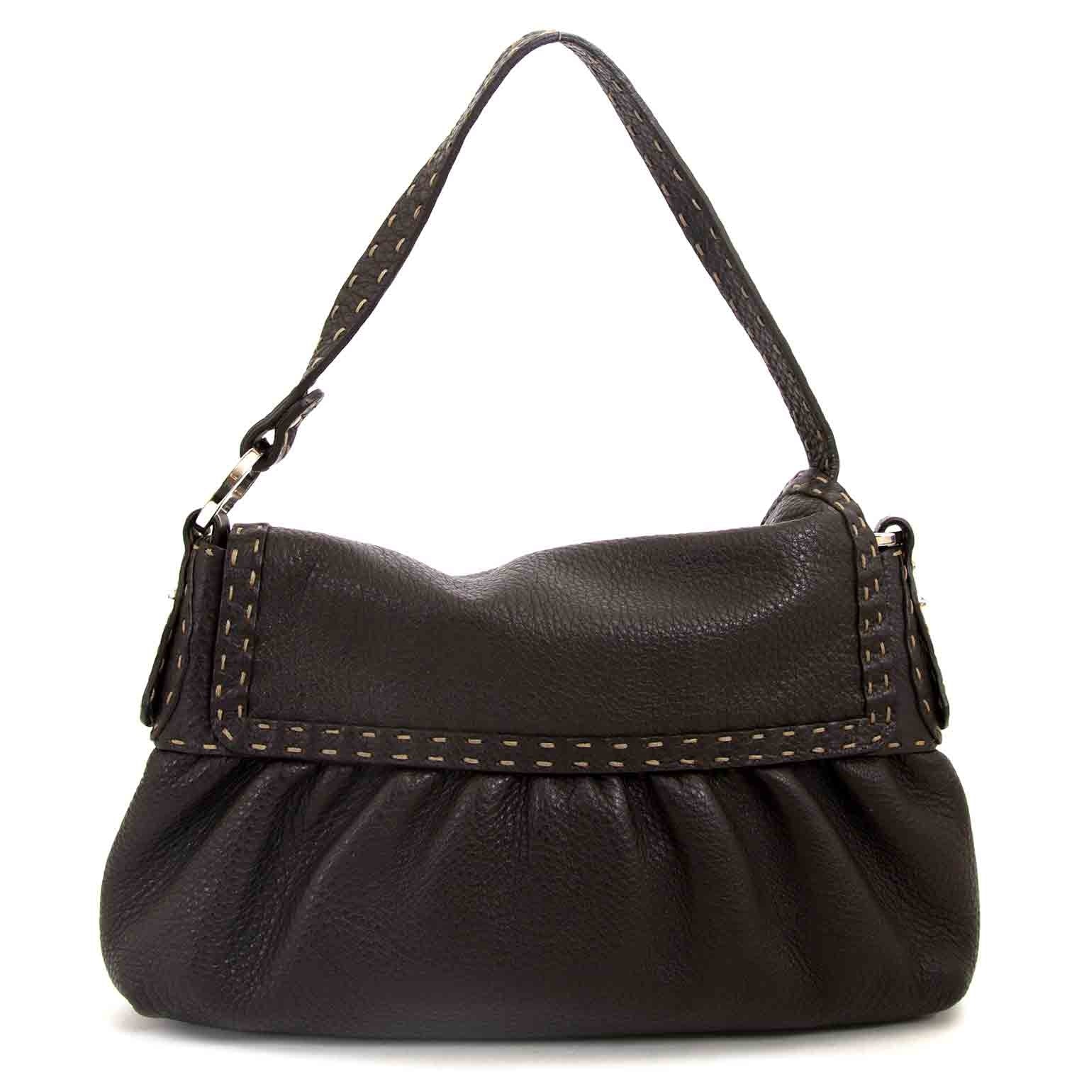 buy Fendi Brown Leather Salleria Bag at labellov pour le meilleur prix