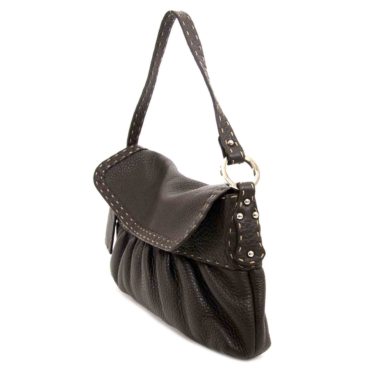buy Fendi Brown Leather Salleria Bag at labellov pour le meilleur prix