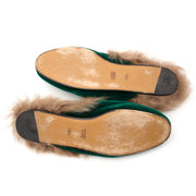 Gucci Emerald Velvet Fur Lined Princetown Mules te koop