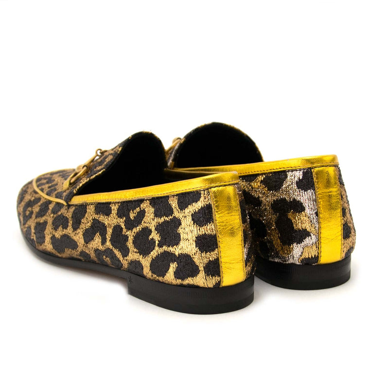 gucci metallic leopard print loafers nu te koop bij labellov vintage mode webshop belgië