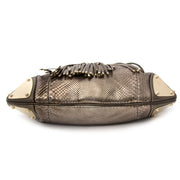 koop veilig online jou tweedehands Gucci Metallic Python Babouska Indy Bag