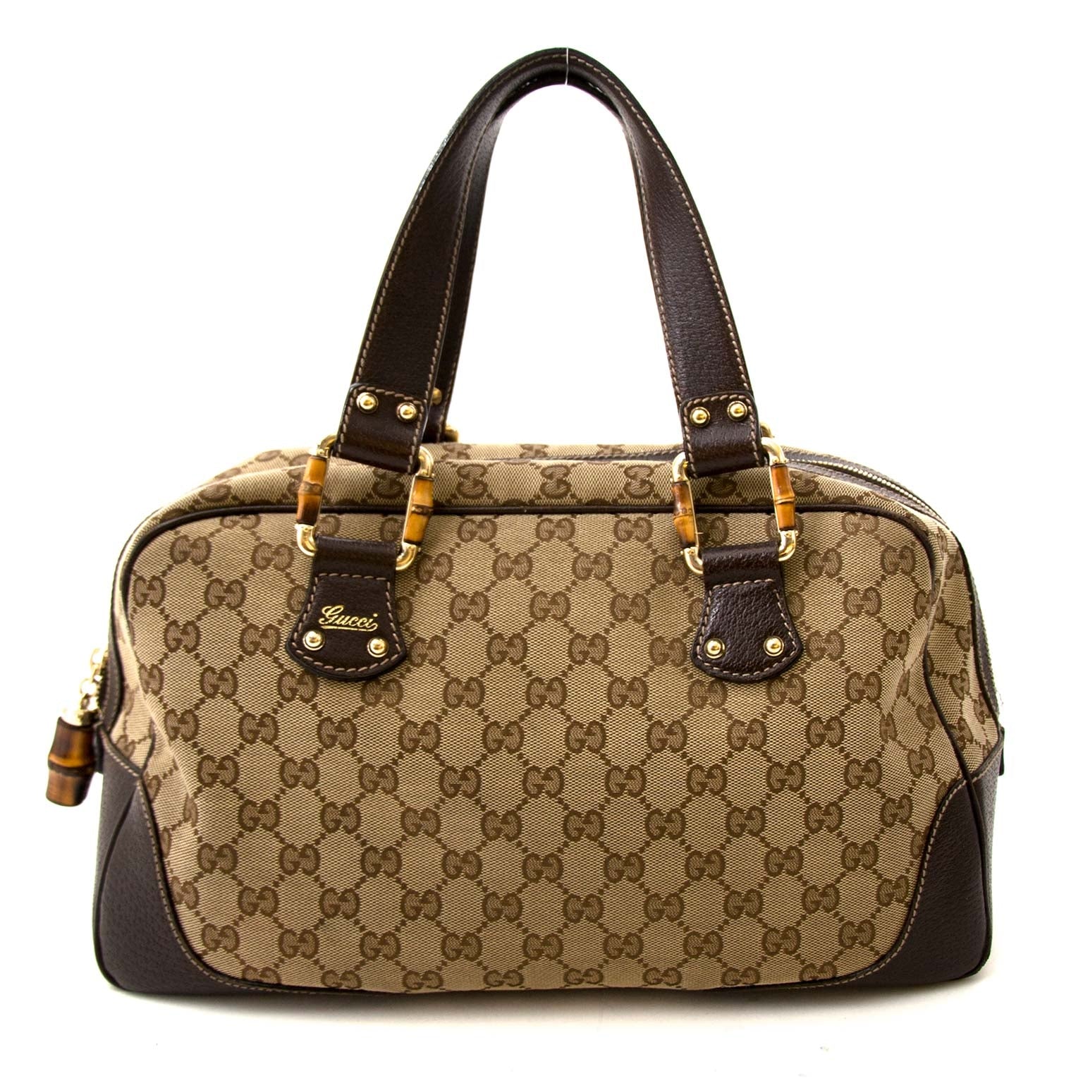 Gucci Guccissima Brown Bamboo Shoulder Bag for the best price