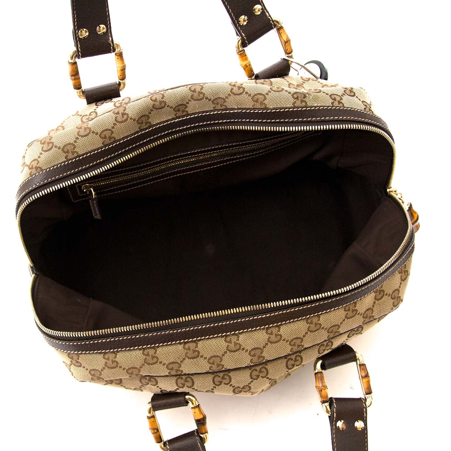 Gucci Guccissima Brown Bamboo Shoulder Bag kopen