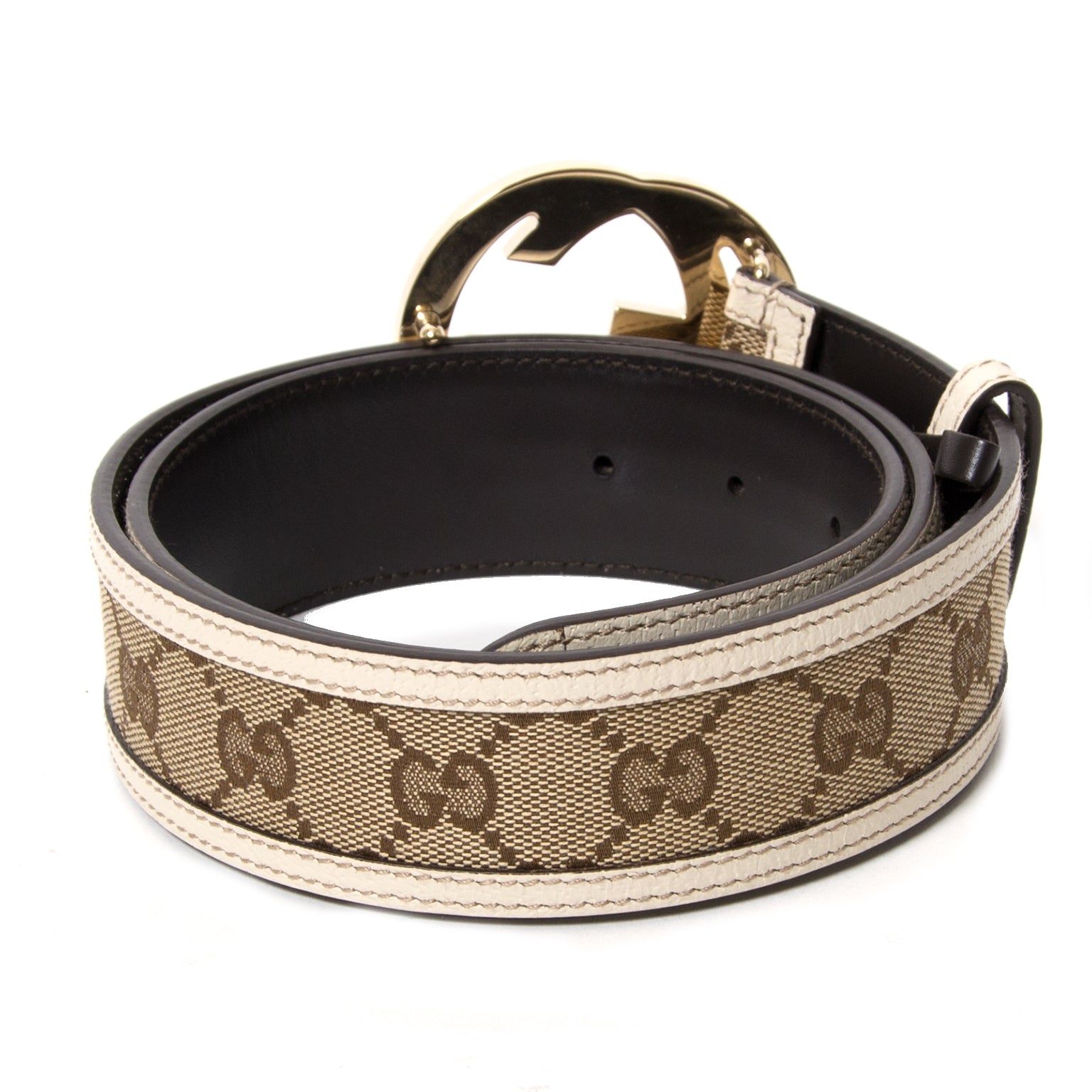 gucci monogram interlocking g belt now for sale at labellov vintage fashion webshop belgium
