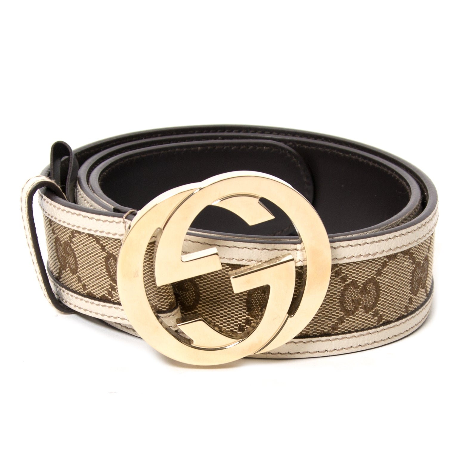 gucci monogram interlocking g belt now for sale at labellov vintage fashion webshop belgium