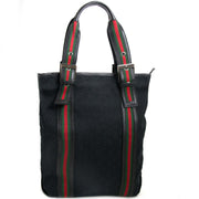 Gucci Black Monogram Fabric Webb Shopper Tote