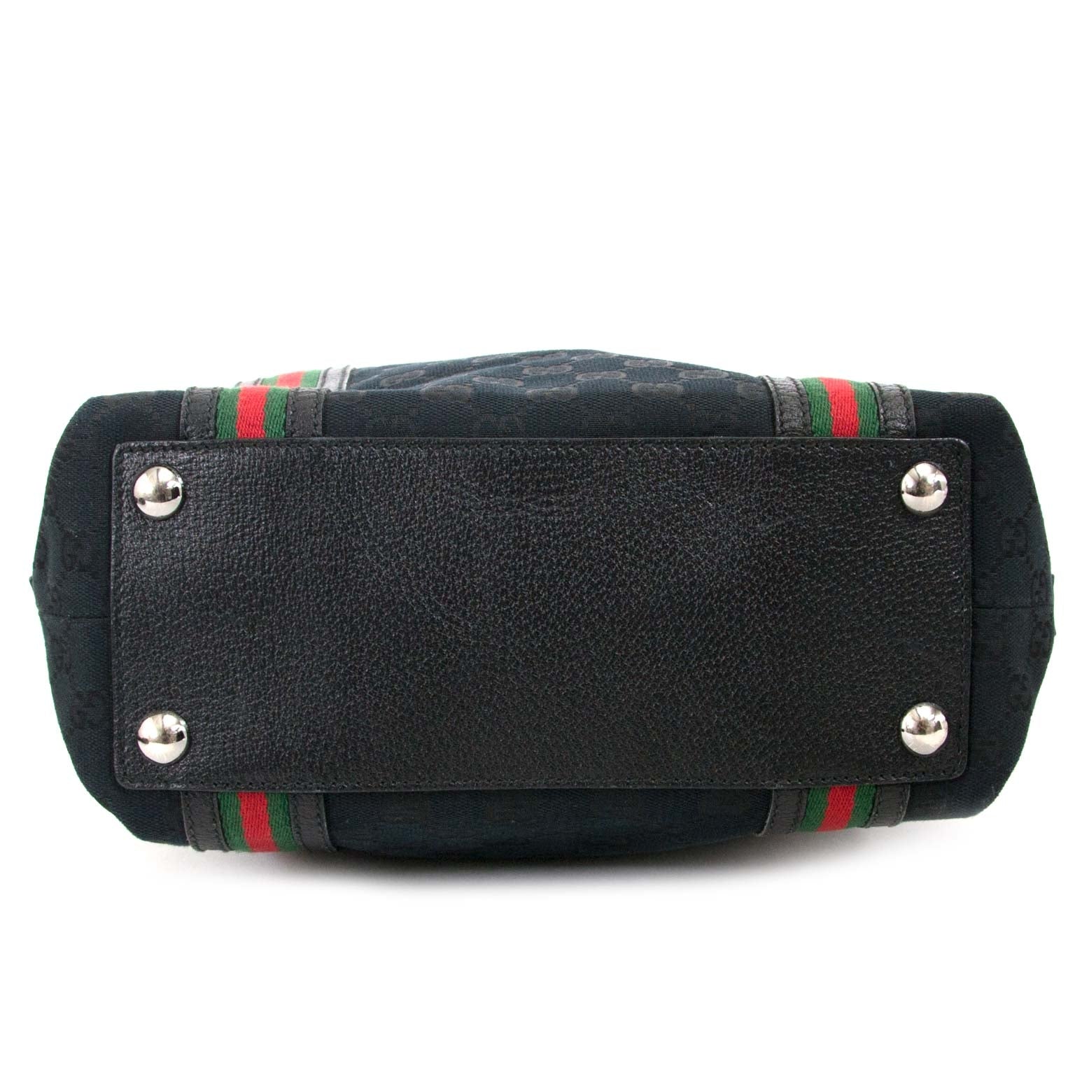 Gucci Black Monogram Fabric Webb Shopper Tote