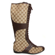 gucci monogram lace-up boots now for sale at labellov vintage fashion webshop belgium