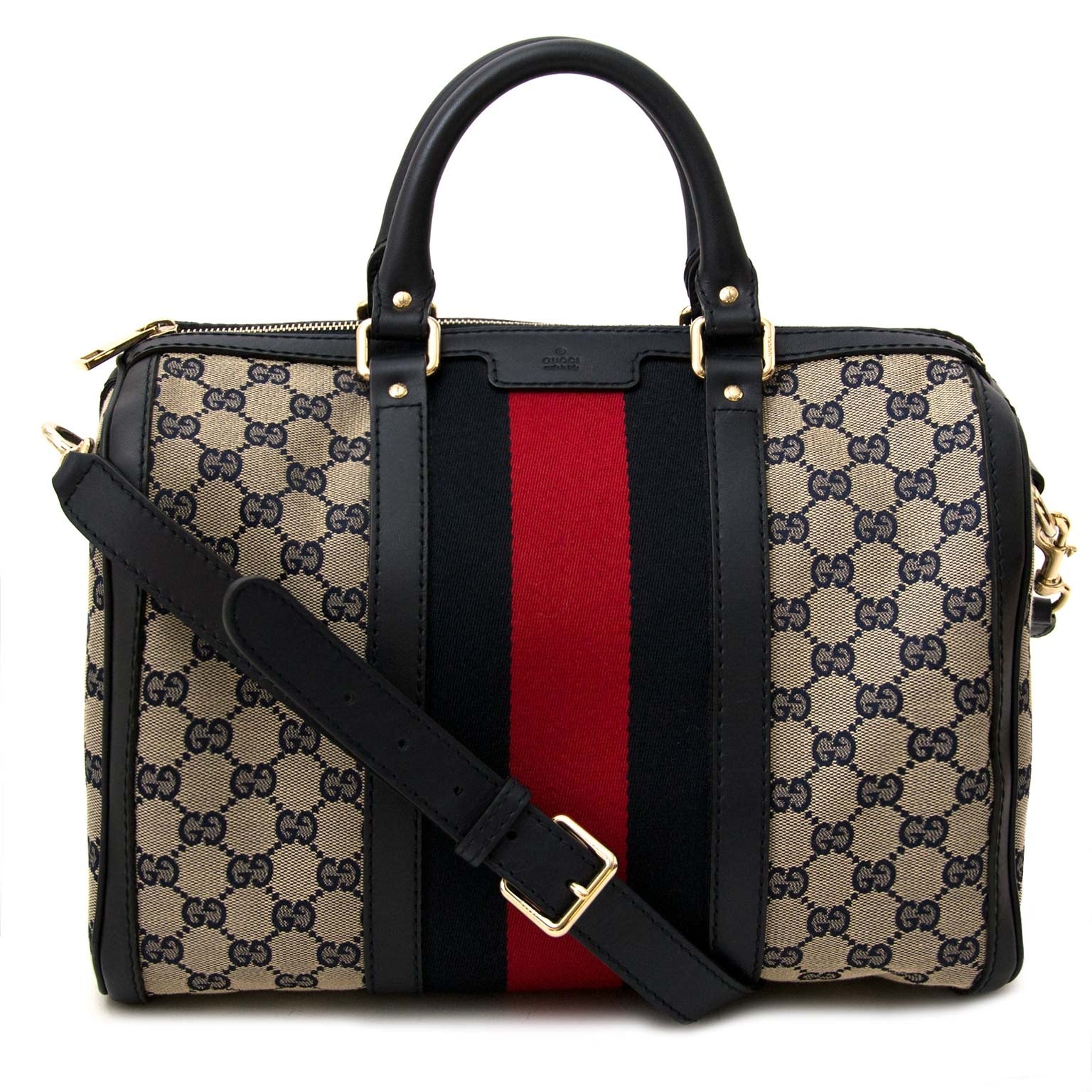 Buy Gucci vintage web boston bags now online at Labellov vintage webshop belgium
