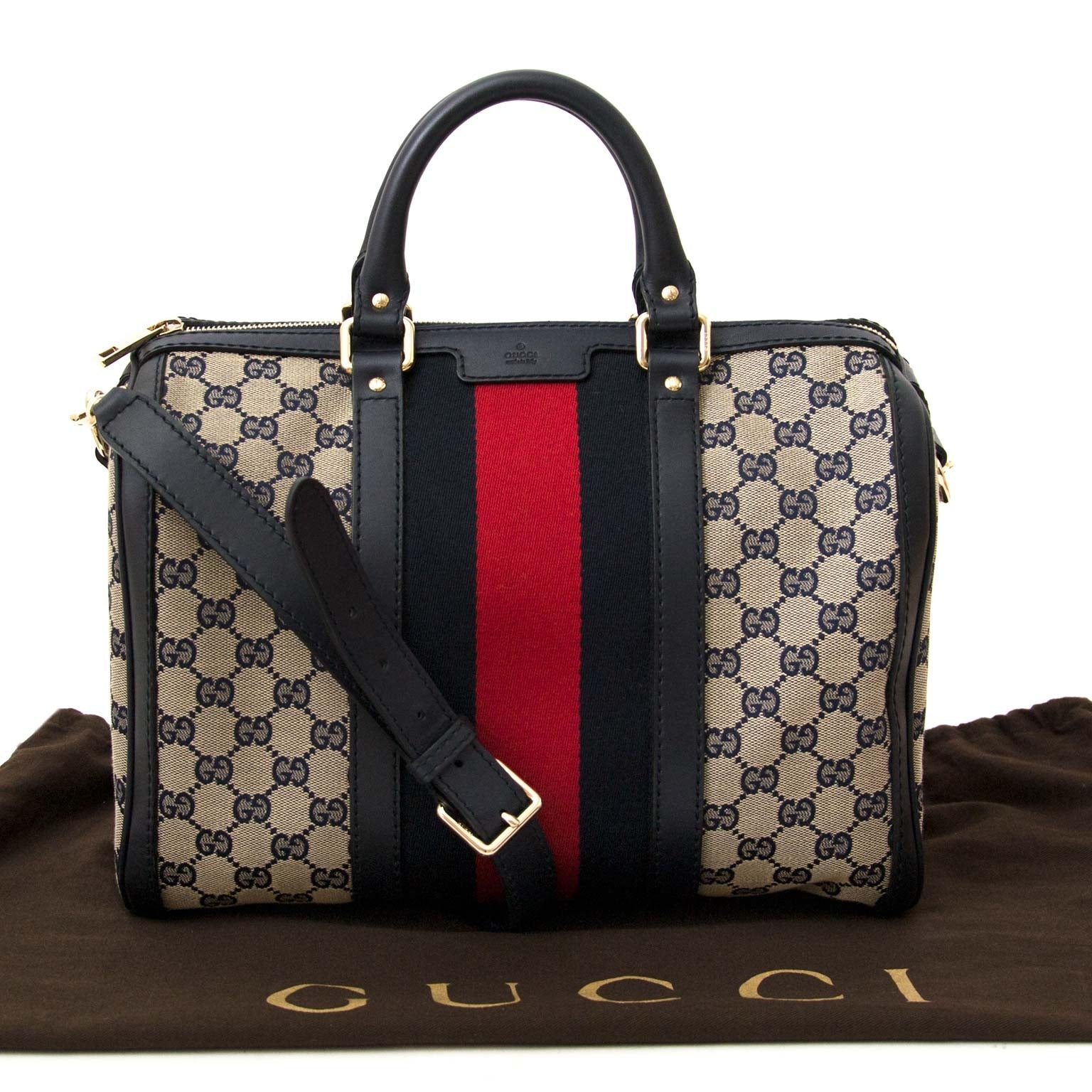 Koop Gucci vintage web boston tassen nu online bij labellov vintage mode webshop belgië