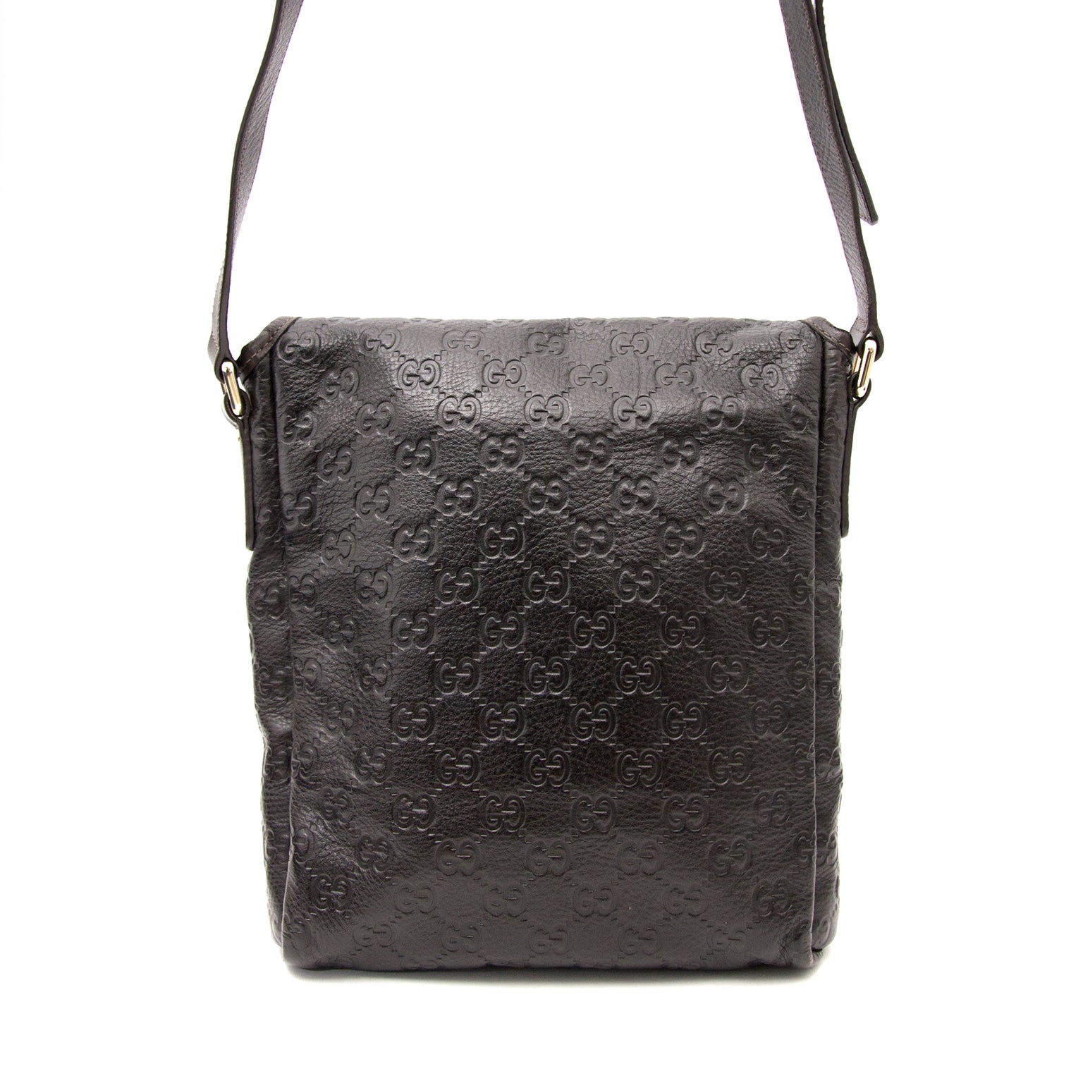 OP zoek naar een Gucci Dark Brown Monogram Embossed Shoulder Bag?