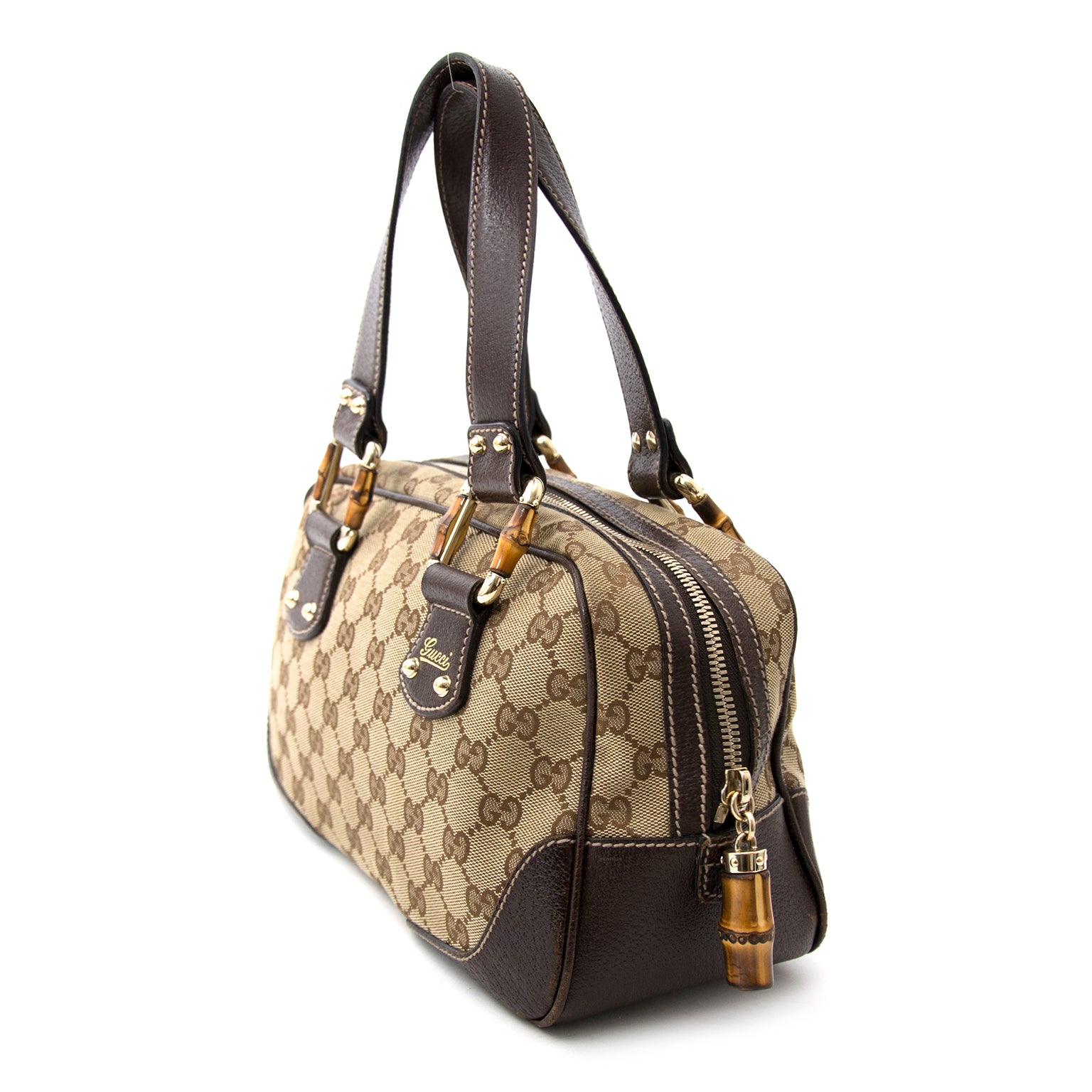 Acheter en ligne chez labellov.com pour le meilleur prix gucci bamboo monogram canvas bag