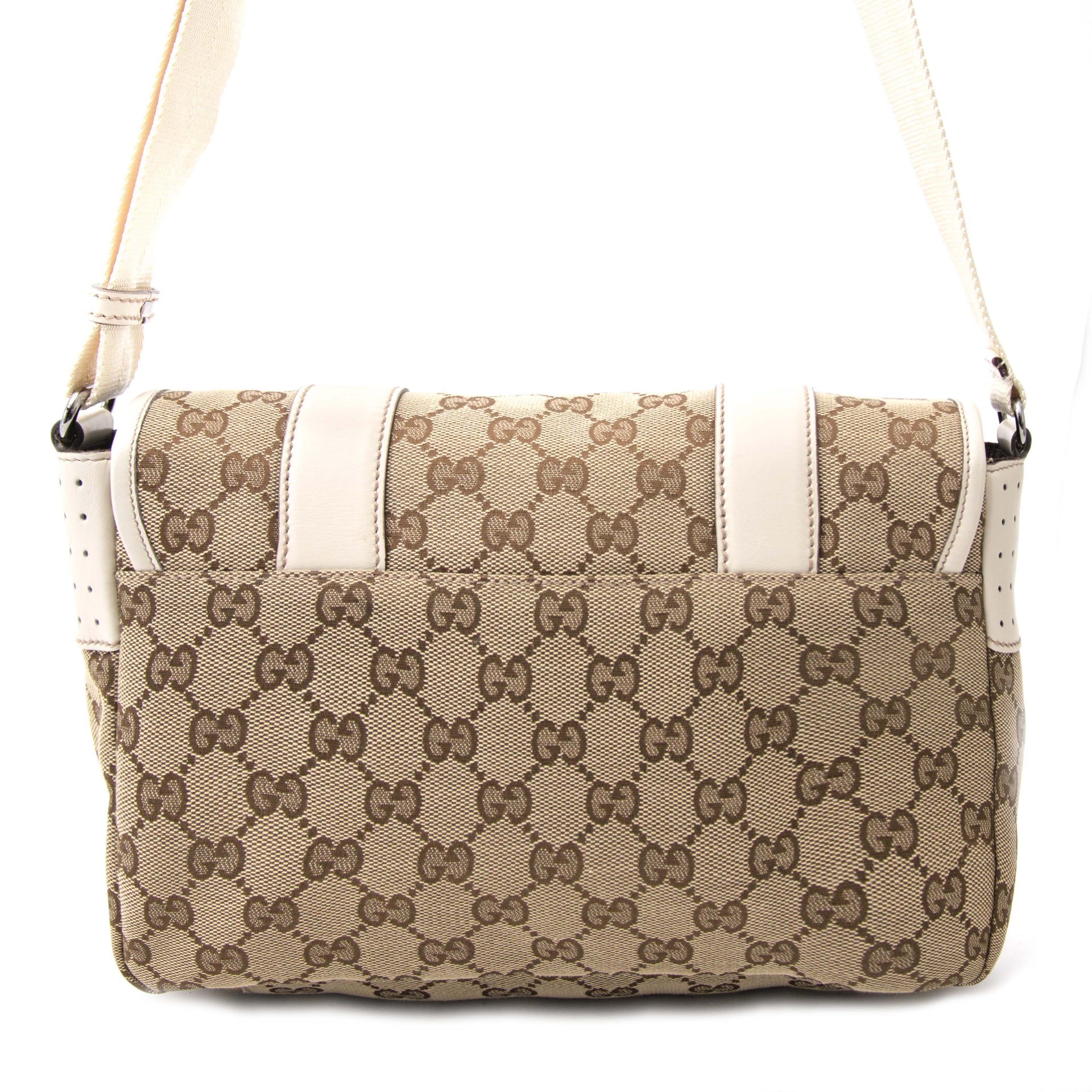 acheter en ligne pour le meilleur prix Gucci Monogram Messenger Bag White