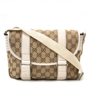shop safe online secondhand luxury Gucci Monogram Messenger Bag White