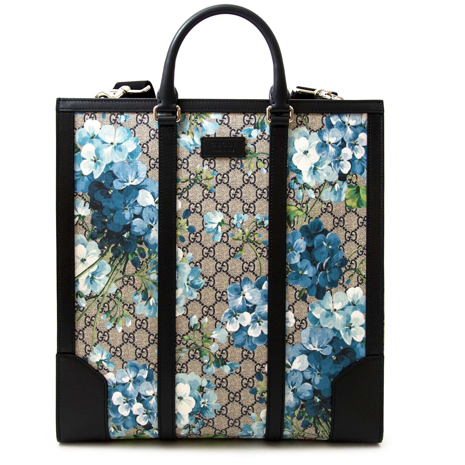 shop safe online secondhand Gucci Supreme Monogram Blooms Print Tote Blue