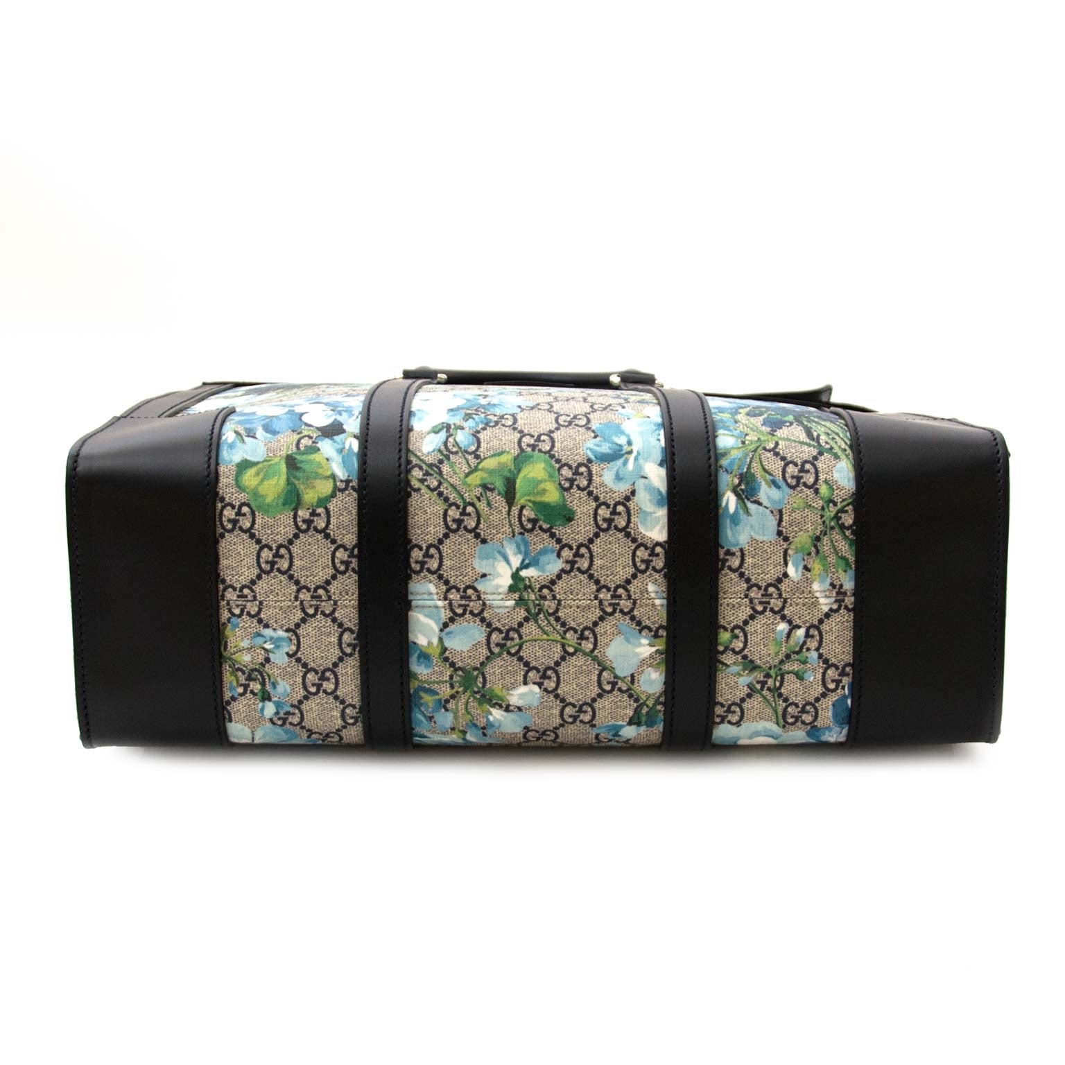 acheter en ligne seconde main Gucci Supreme Monogram Blooms Print Tote Blue