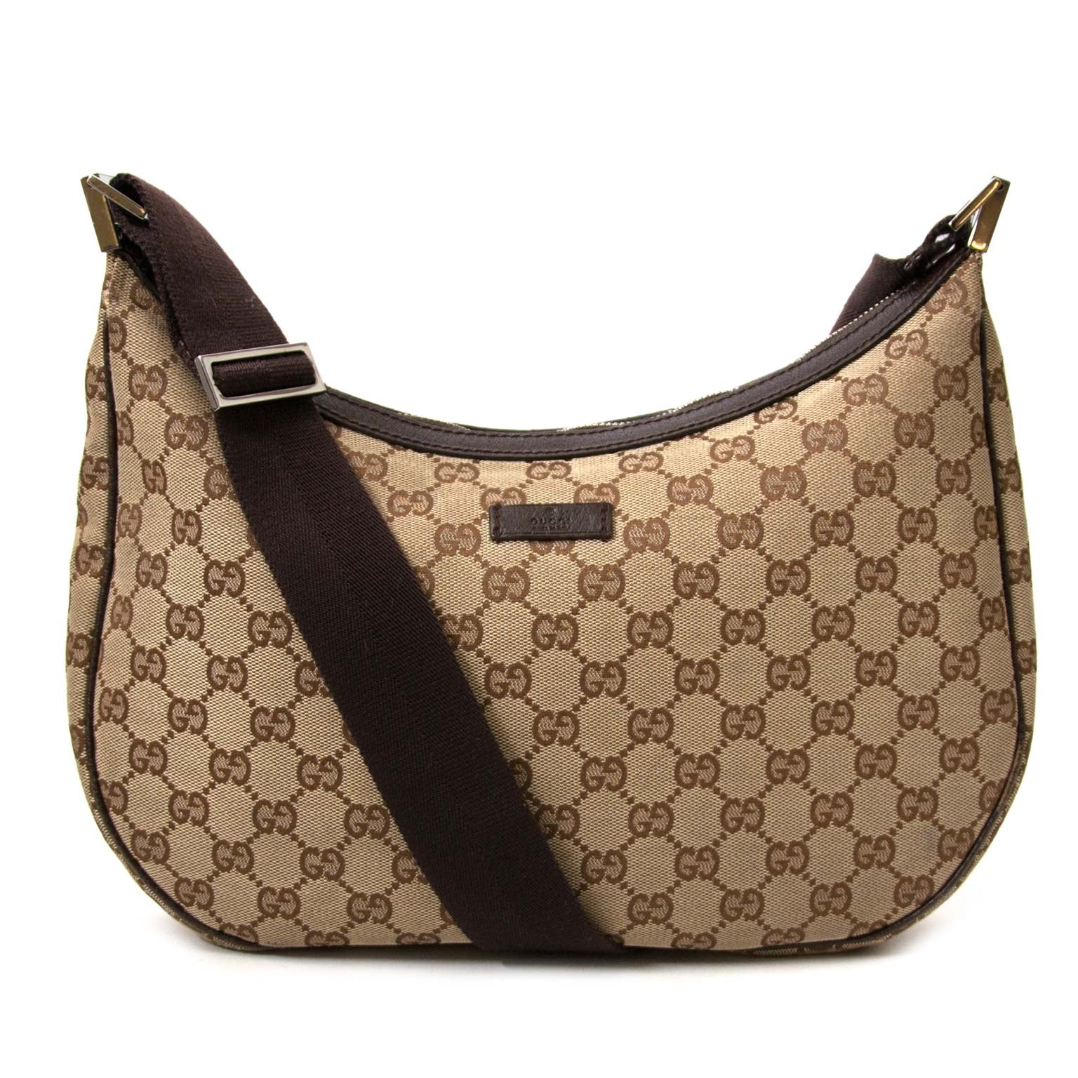 Gucci Monogram Fabric Cross Body Bag for sale online at Labellov secondhand luxury in Antwerp