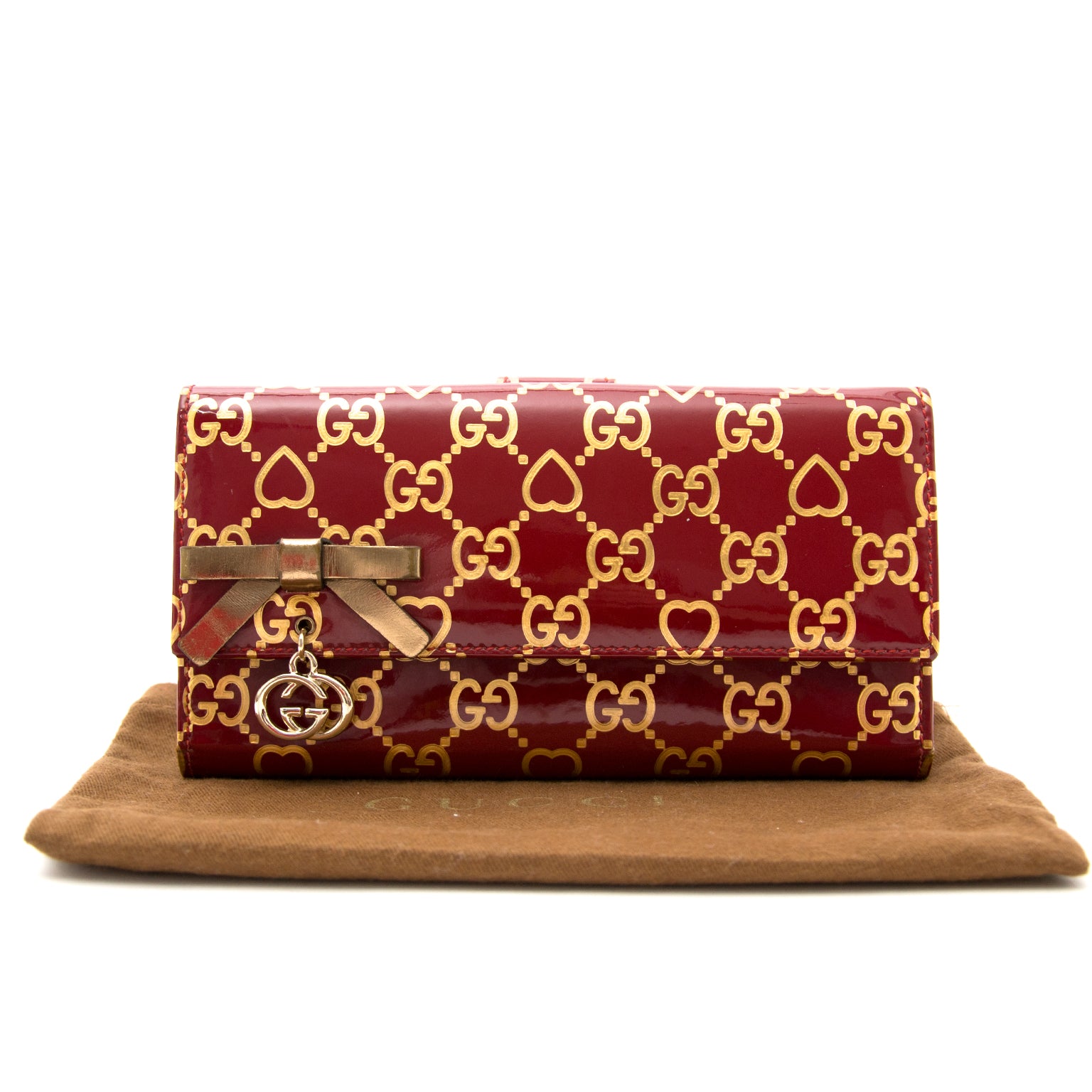 Buy a secondhand Gucci Red Monogram Heart Wallet online