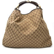 We buy and sell your secondhand designer handbags for the best price Gucci Brown Monogram Horsebit Bag