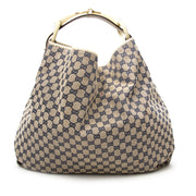 Gucci Blue Supreme Canvas Horsebit Hobo Bag safe and secure online shopping at Labellov.com