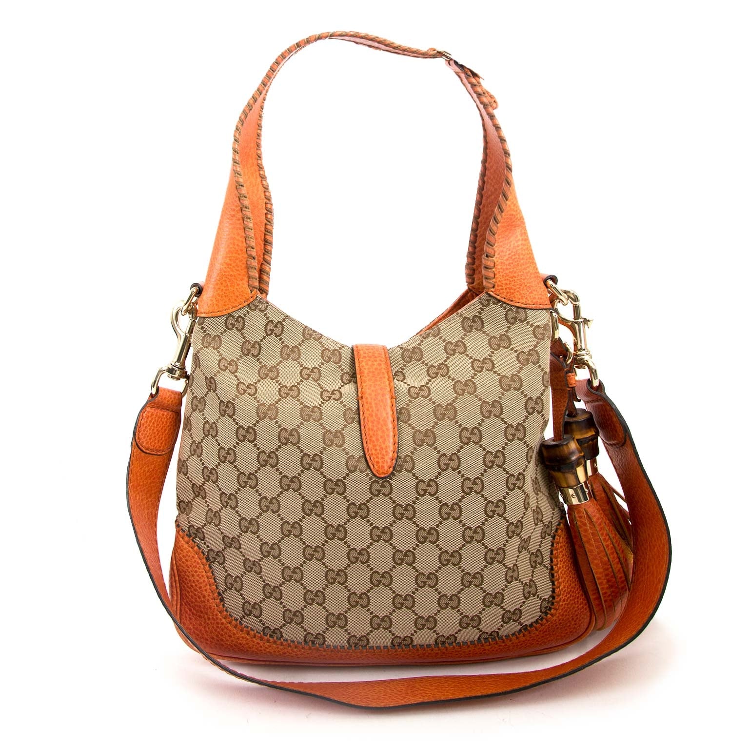 gucci jackie monogram hobo sac seconde-à-main à vendre à labellov vintage webshop de mode belgique