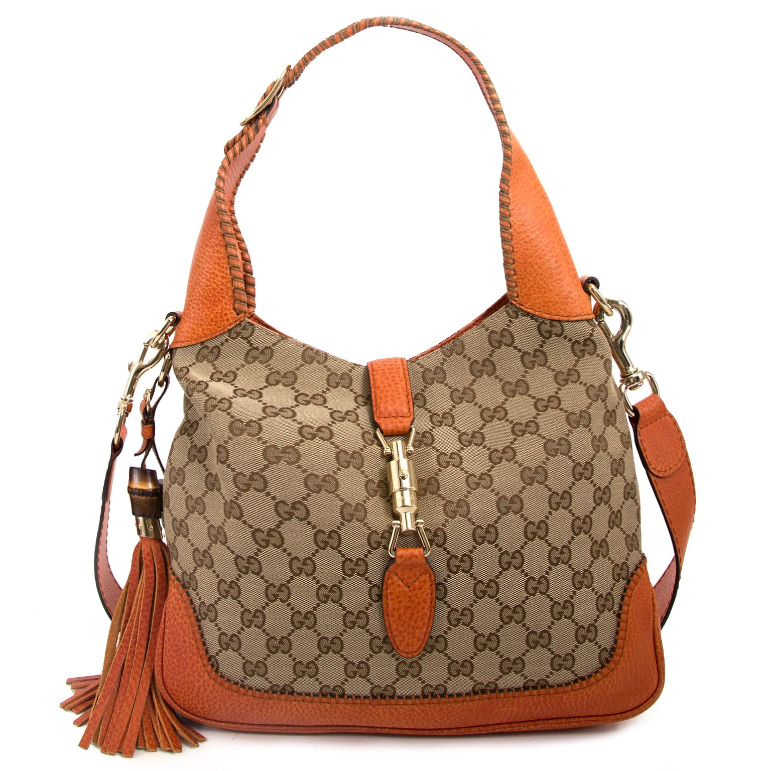 gucci jackie monogram hobo bag now for sale at labellov vintage fashion webshop belgium