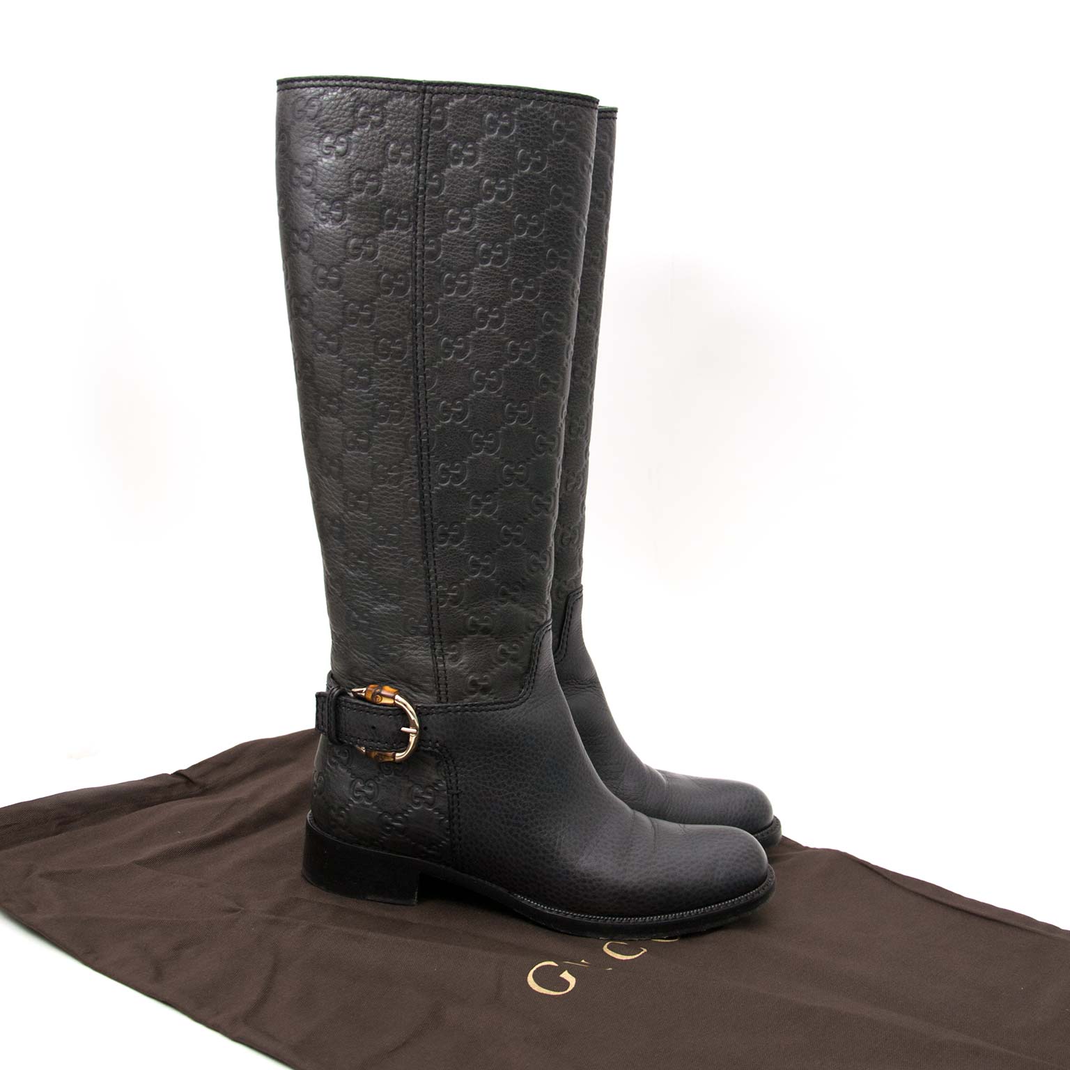 Gucci Monogram Bamboo Boots - Size 37,5 online net als nieuw voor de beste prijs