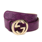 gucci purple monogram interlocking g belt now for sale at labellov vintage fashion webshop belgium