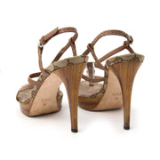 acheter en ligne pour le meilleur prix Gucci Heel Sandal with Bamboo and Monogram Detail - Eu 38