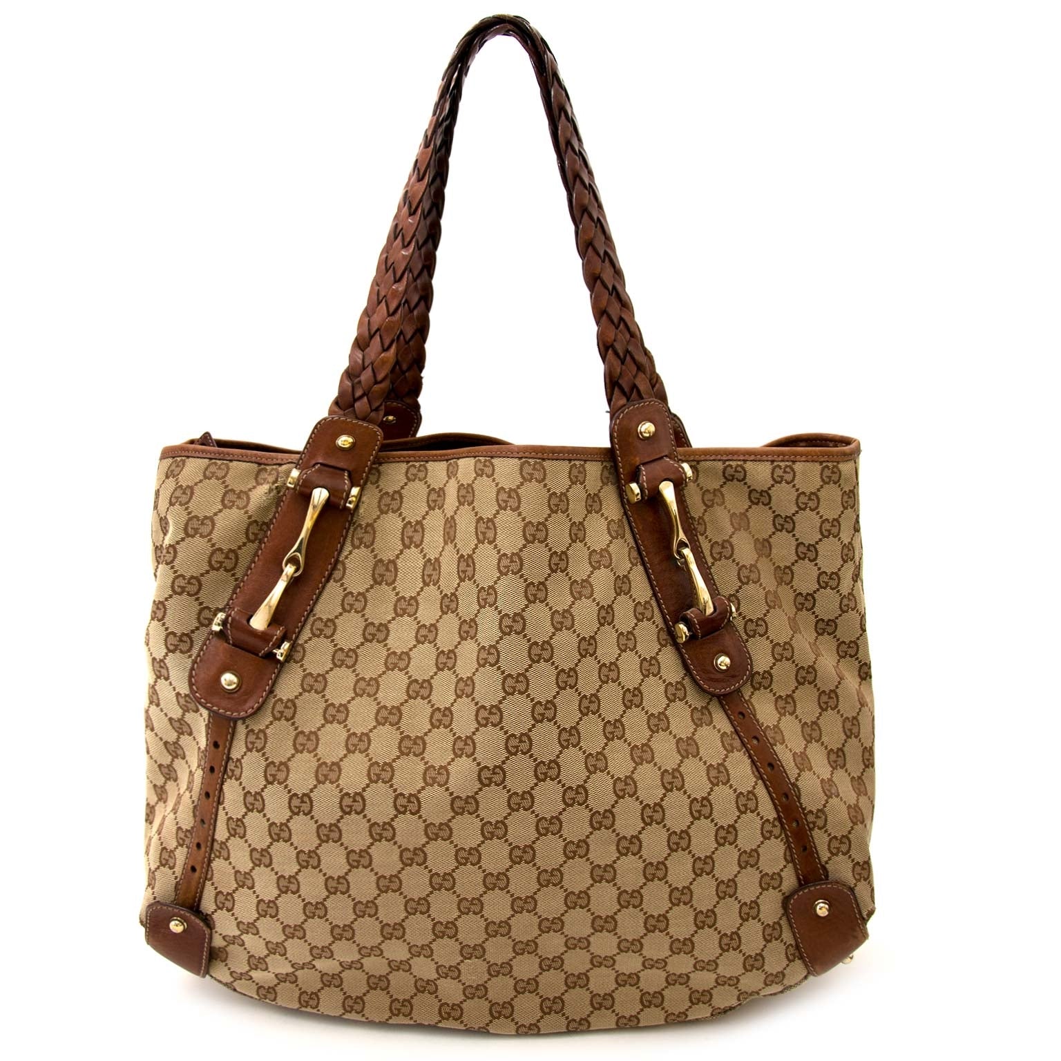 koop online tegen de beste peijs Gucci Monogram Hobo Shopping Tote