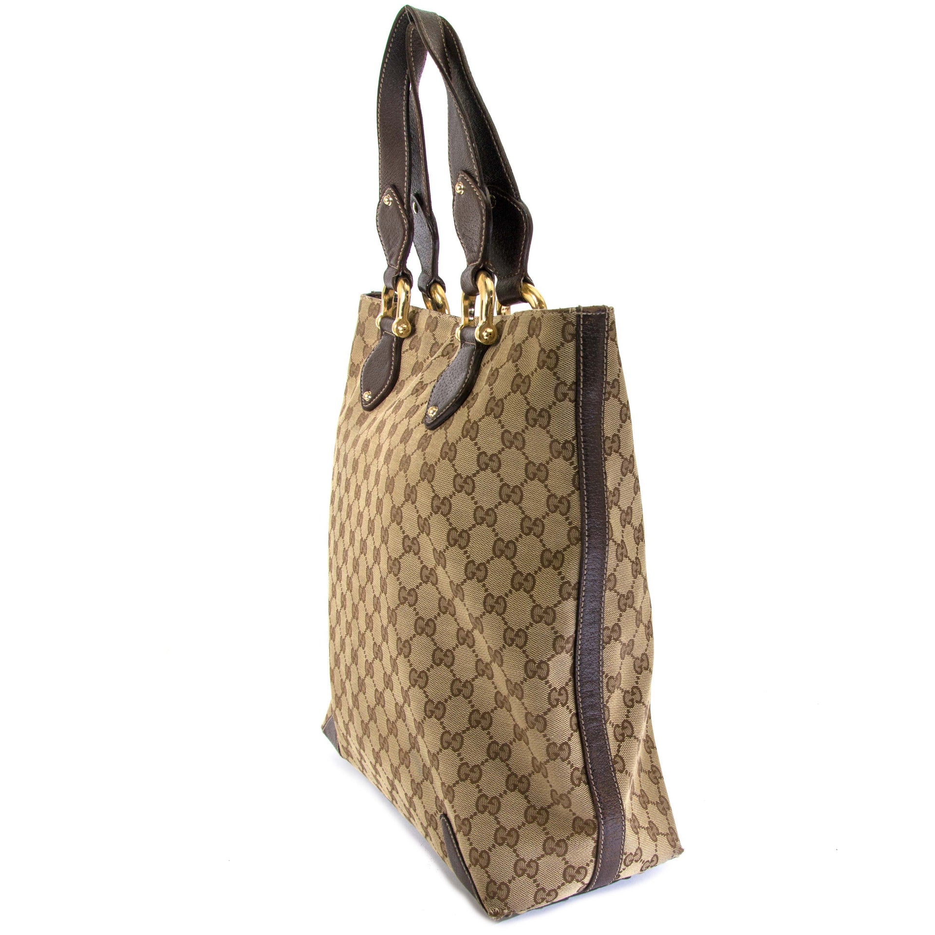 Gucci Canvas Monogram Shopper Tote