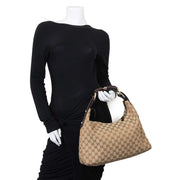 gucci brown monogram horsebit hobo bag now for sale at labellov vintage fashion webshop belgium