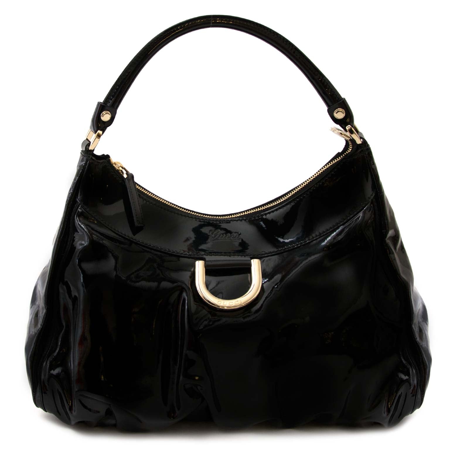 gucci abbey patent black shoulder bag now for sale at labellov vintage fashion webshop belgium