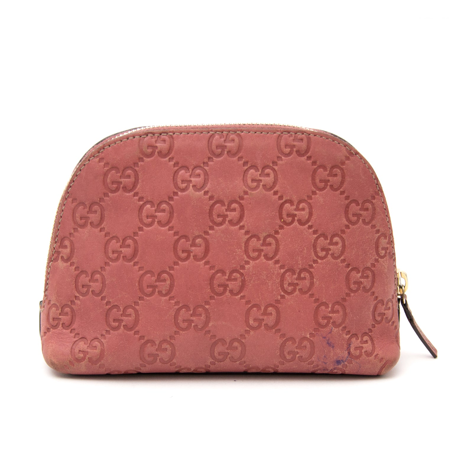 Gucci Monogram Guccissima pink cosmetics pouch now online at labellov.com for the best price