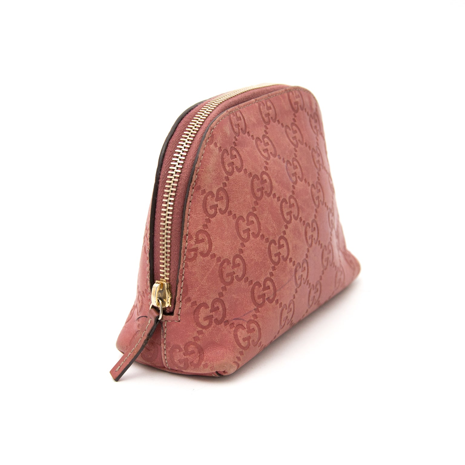 Koop en verkoop uw gucci monogram guccissima roze cosmetica tasje nu online bij labellov.com