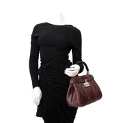 acheter enligne Gucci Lady Lock Wine Python Top Handle Bag