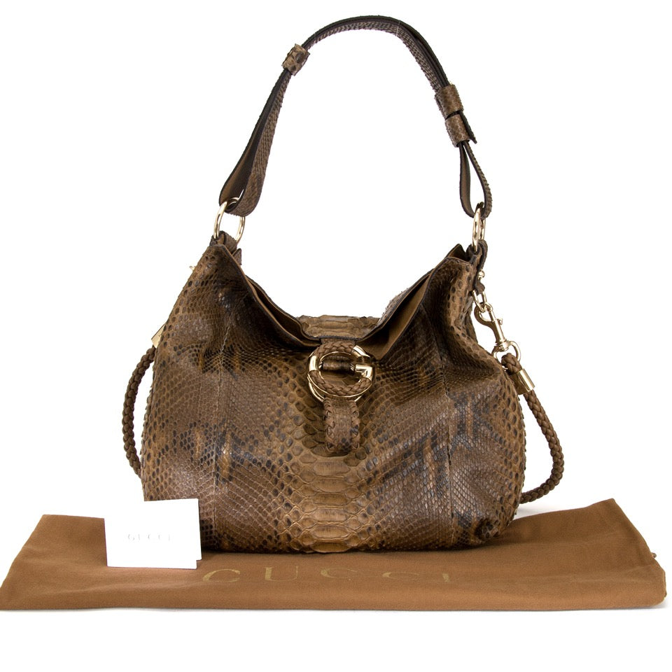acheter en ligne seconde main sac a main Gucci G Wave Python Hobo comme neuf