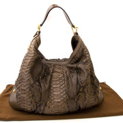 Gucci Python Jockey large taupe hobo bag now online at labellov.com
