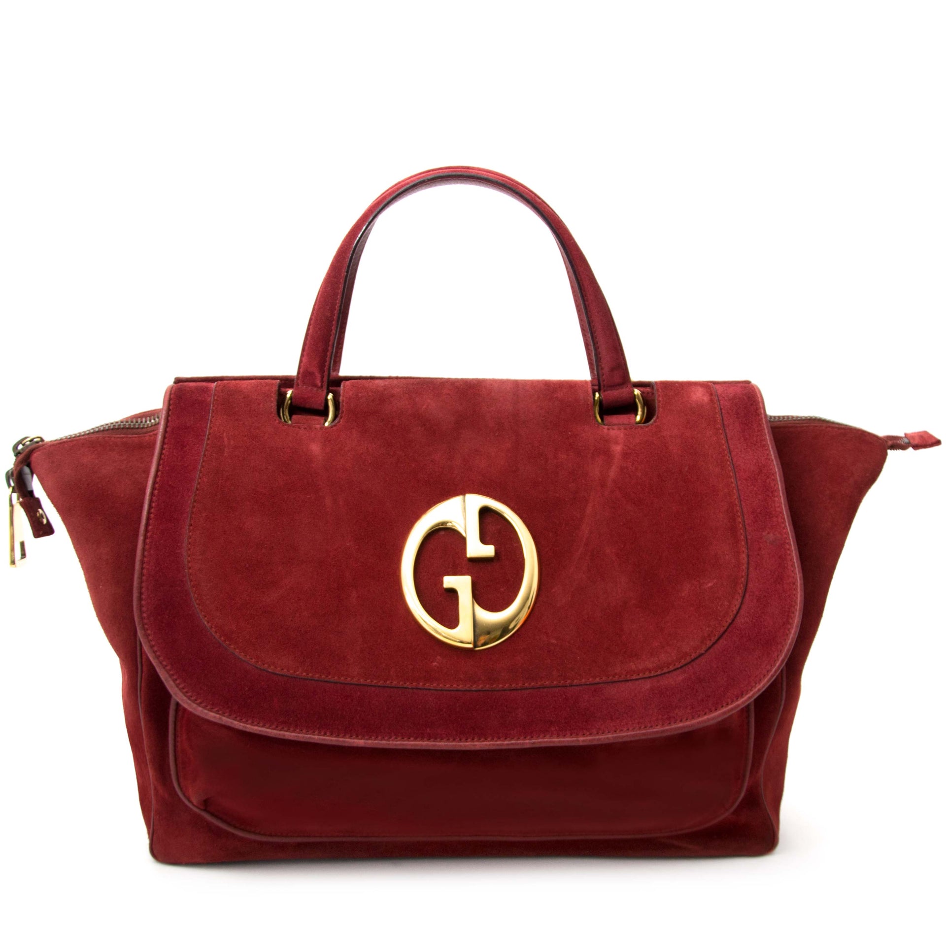 koop veilig online aan de beste prijs Gucci 'Gucci 1973' Medium Suede Satchel