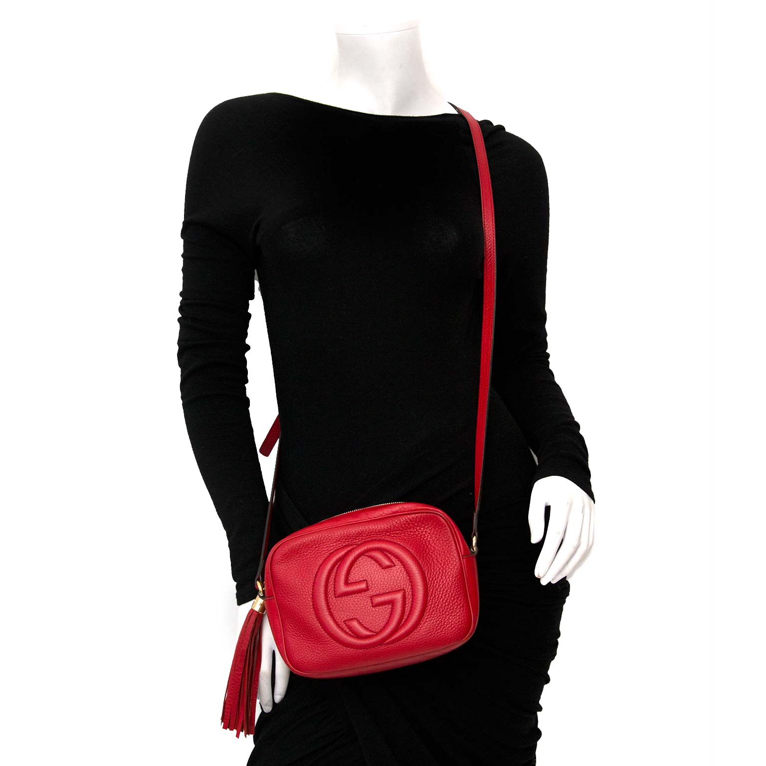 Gucci Soho Disco Red Leather Shoulder Bag