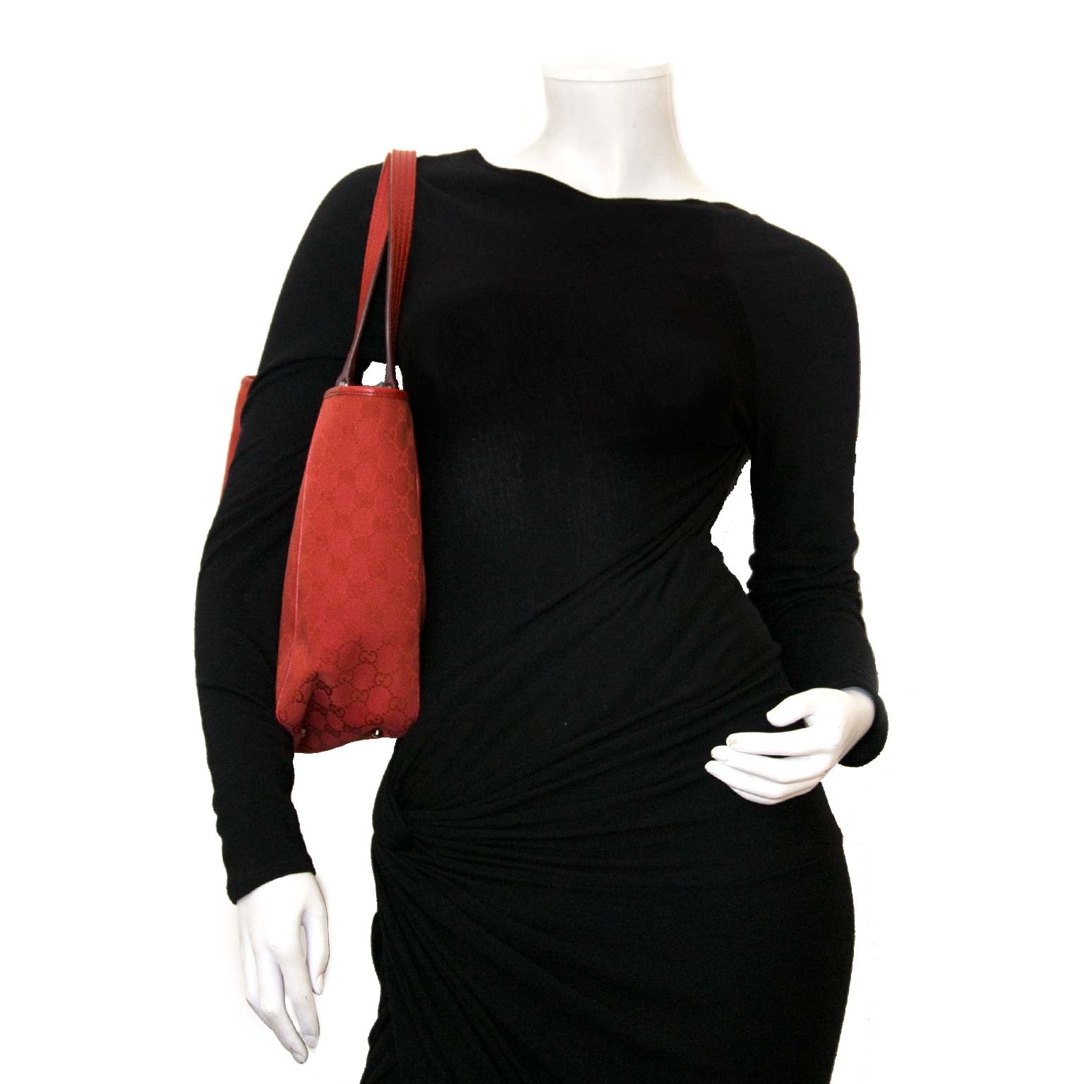 gucci rode monogram canvas tas nu te koop bij labellov vintage mode webshop belgië
