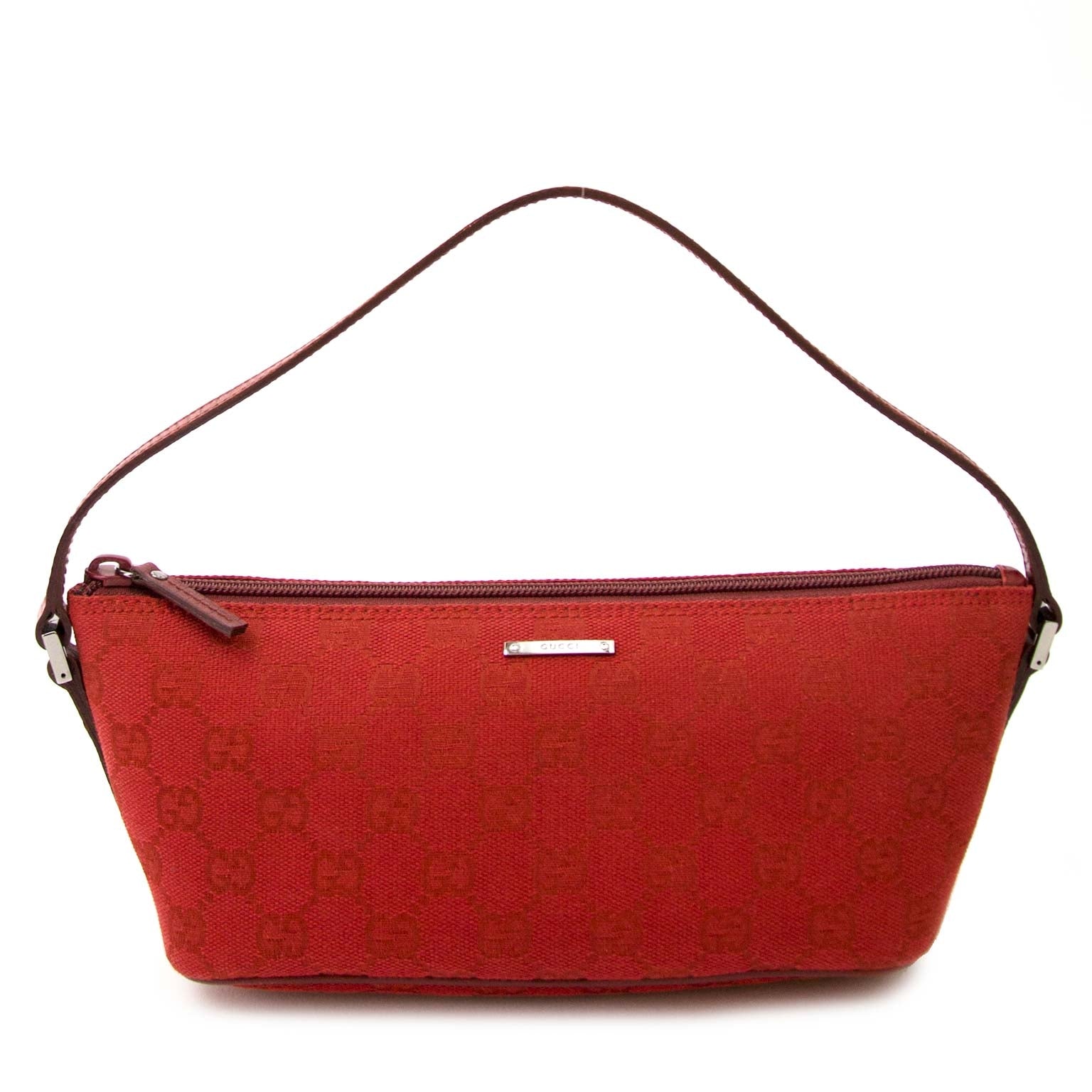 gucci red monogram accessory pouch now for sale at labellov vintage fashion webshop belgium