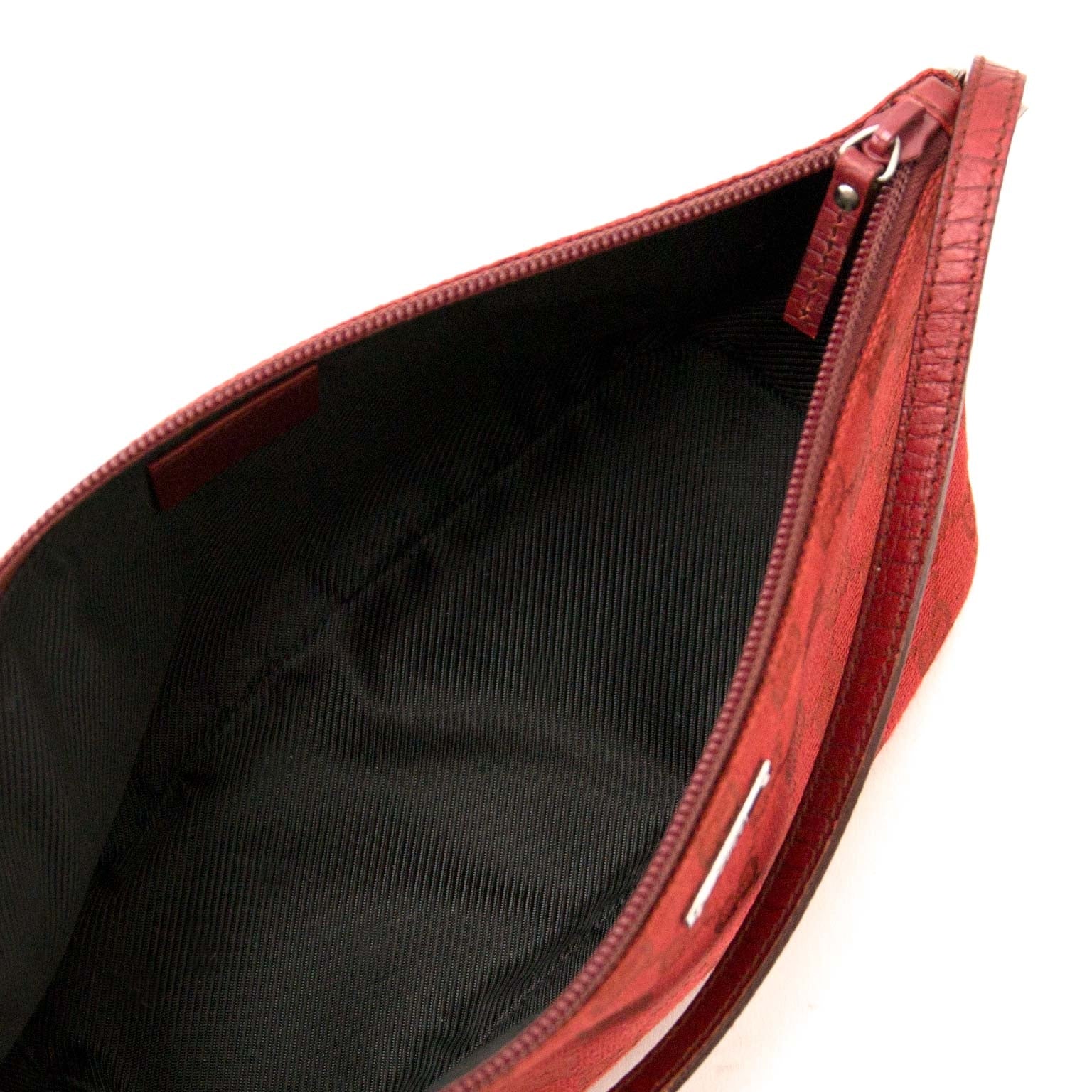 gucci red monogram accessory pouch now for sale at labellov vintage fashion webshop belgium