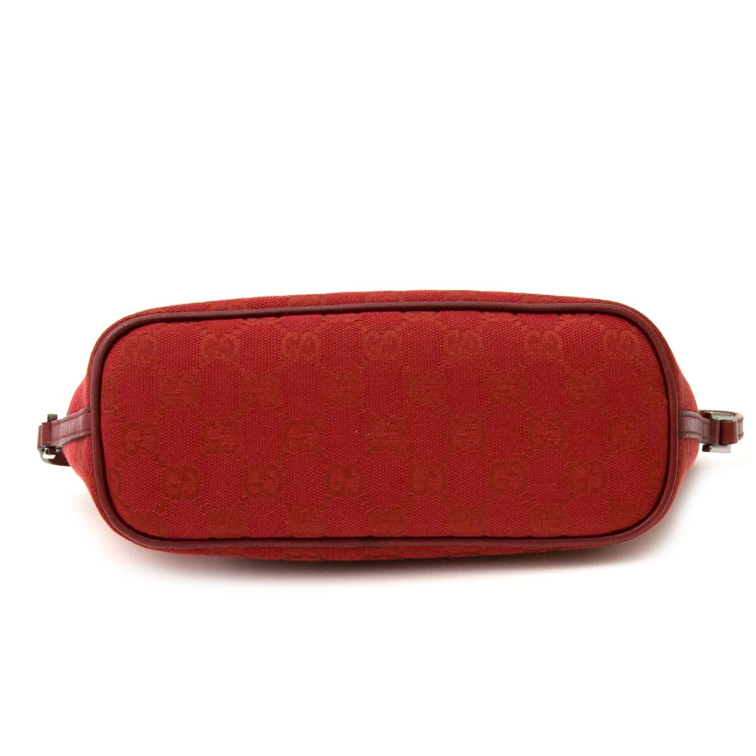 veilig online shoppen bij labellov vintage mode webshop met gucci rode monogram accessoire tasje