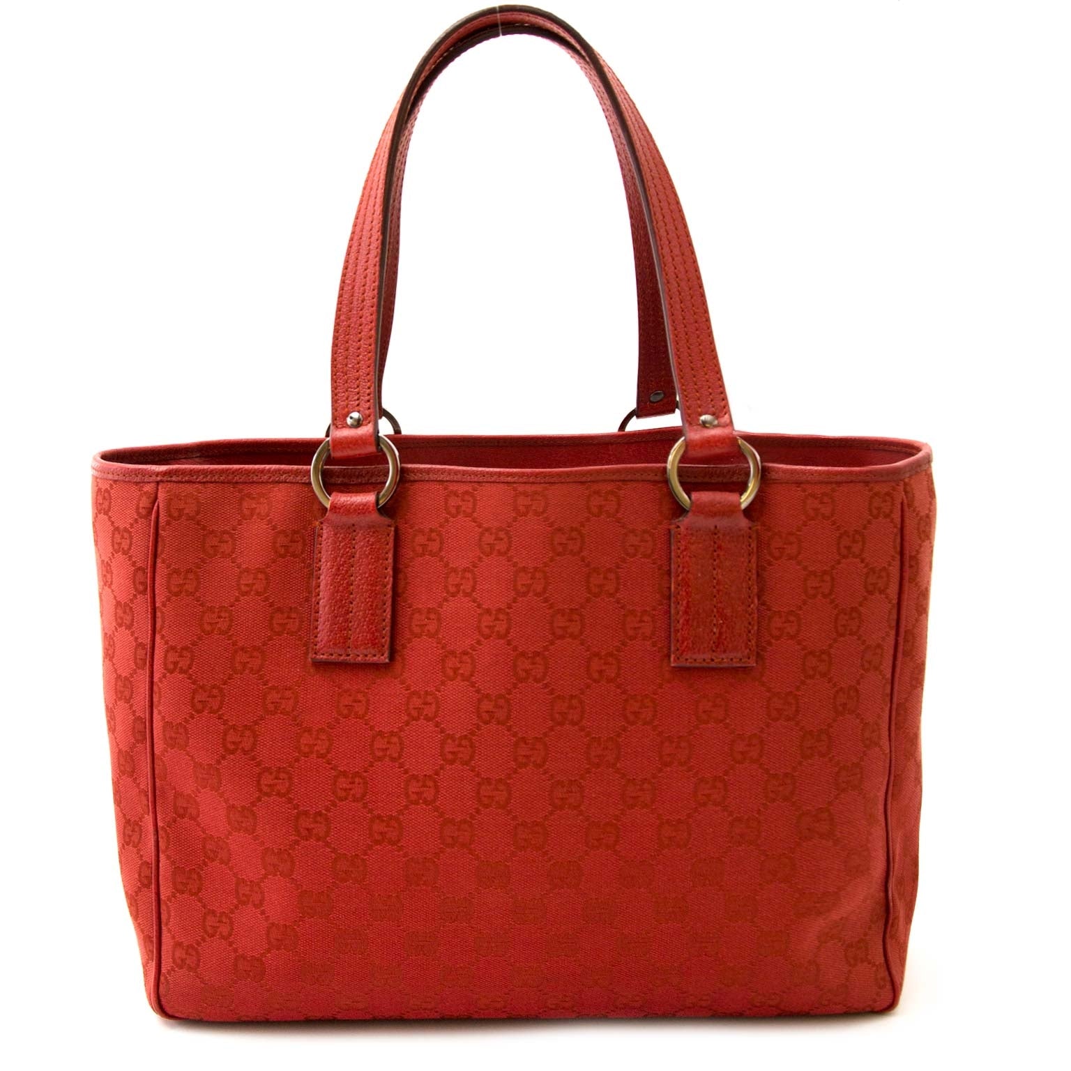 koop authentieke gucci rode monogram canvas tas nu bij labellov vintage mode webshop belgië