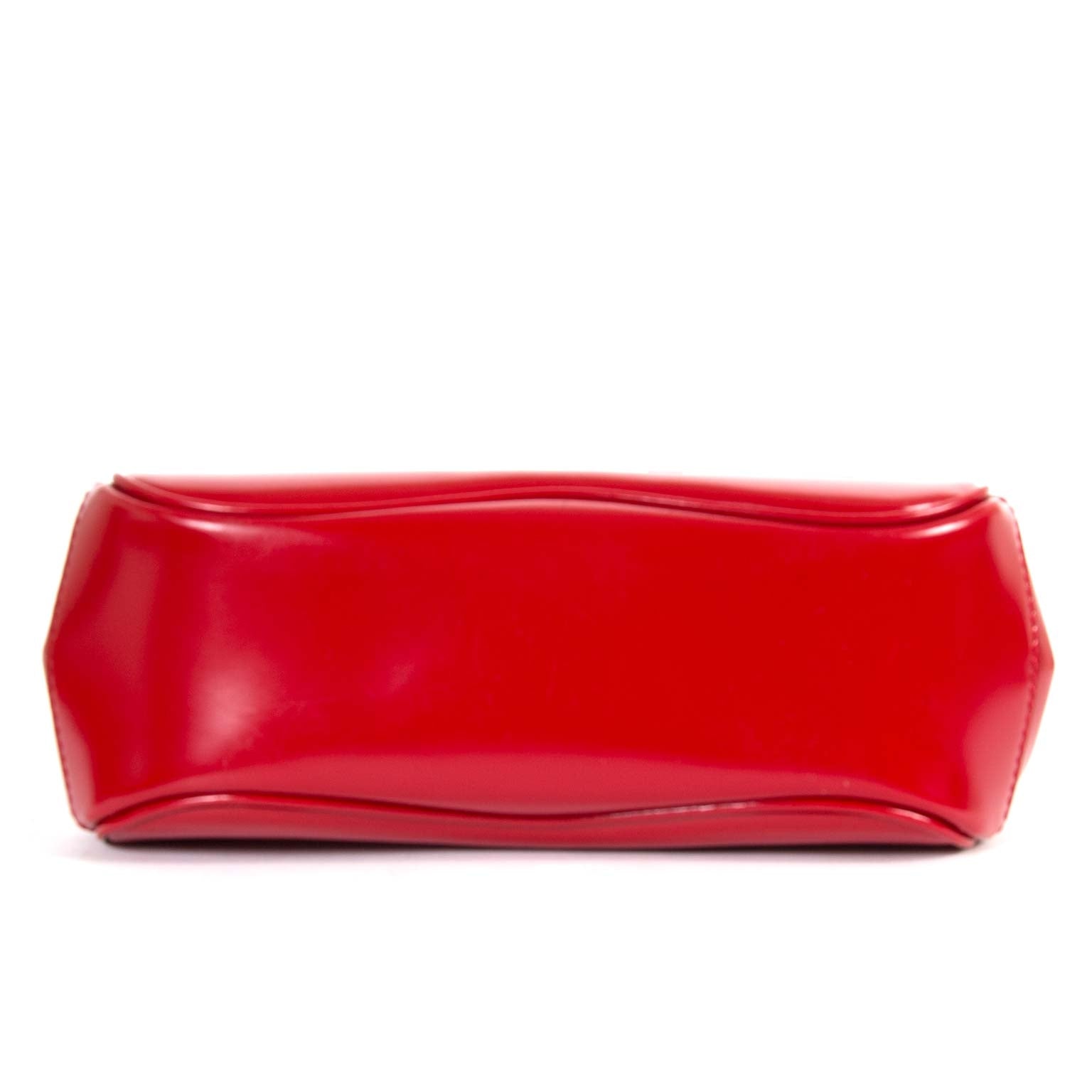 Gucci Lady Lock Bamboo Top Handle Red Leather Bag now for sale at labellov vintage fashion webshop belgium