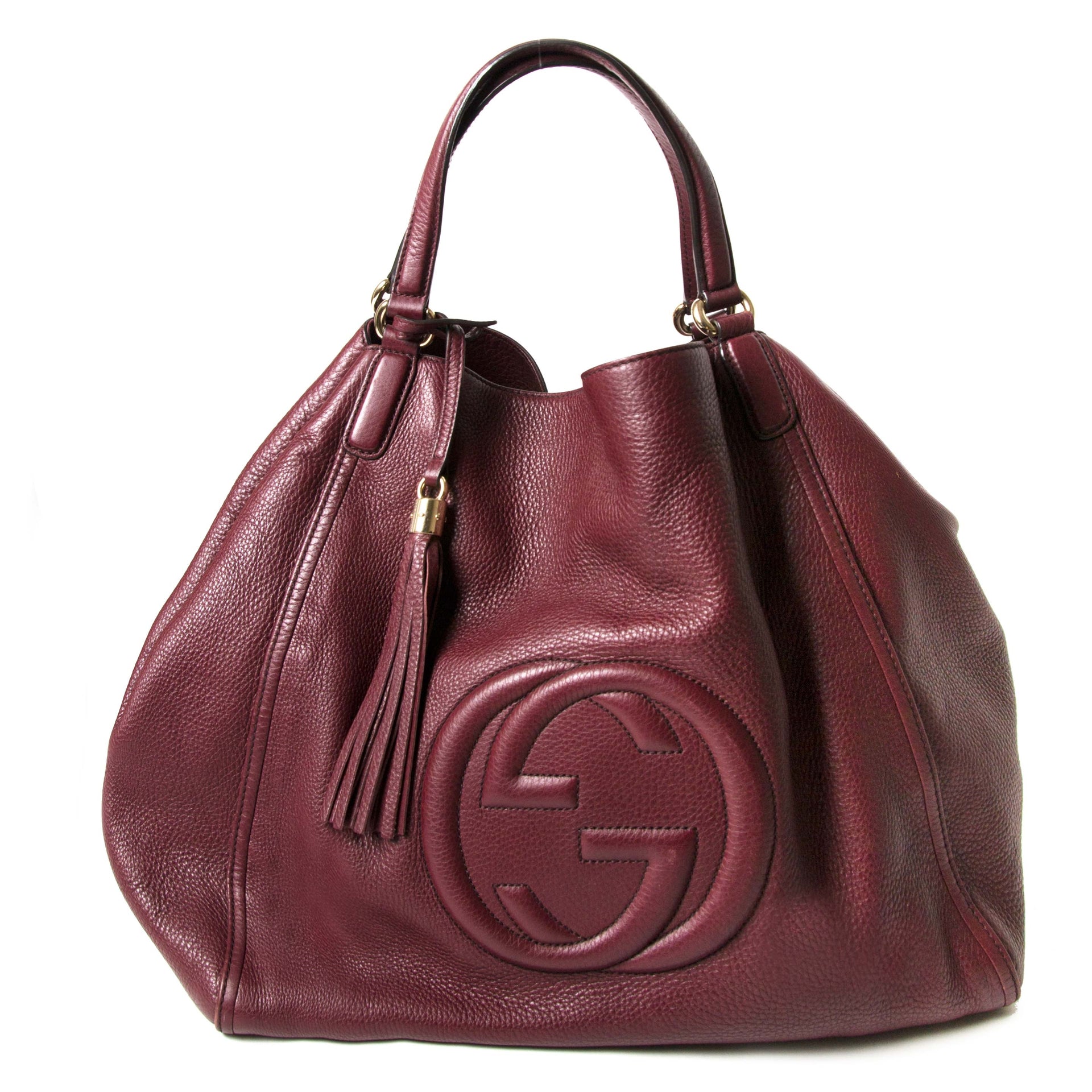 gucci burgundy soho shopper now for sale at labellov vintage fashion webshop belgium