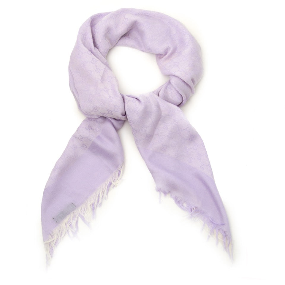 Gucci Purple 'GG' Cotton Scarf online kopen aan solden prijzen bij Labellov tweedehands luxe